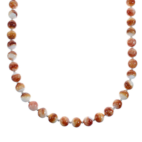 Oyster Shell Genuine Sterling Silver Southwest Bead Necklace JX128502
